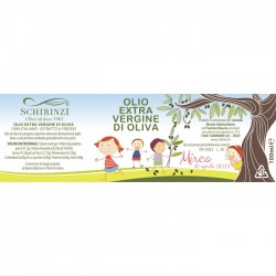 Etikett für natives Olivenöl extra für Kinder