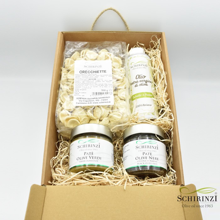 Box regalo Capo di Leuca - Confezione regalo olio extravergine, pasta e patè di olive