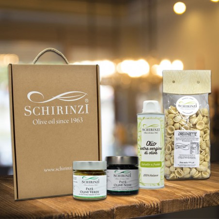Geschenkbox von Capo di Leuca, natives Olivenöl extra und typische Produkte aus dem Salento