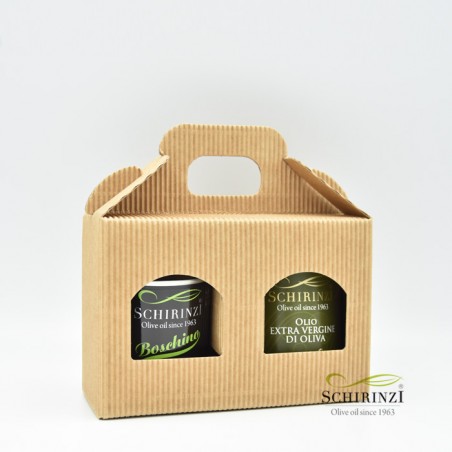 100 ml single-dose extra virgin olive oil kit wave cardboard gift case