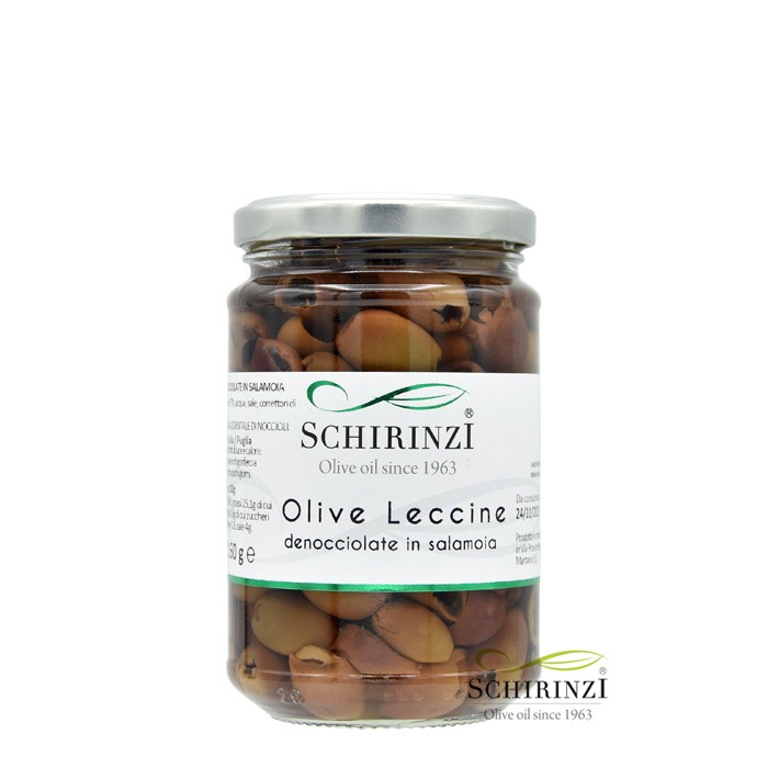 Sale of pitted Leccine olives in brine from Apulia